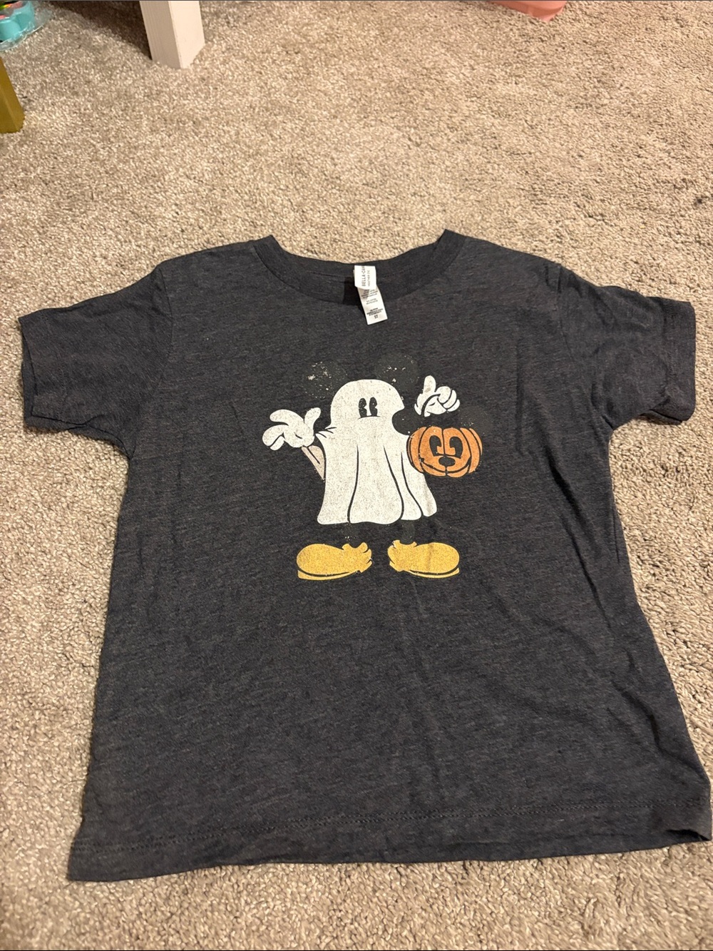 Bella Canvas Heather CVC Tee - Dark Heather Gray Halloween Mickey Design